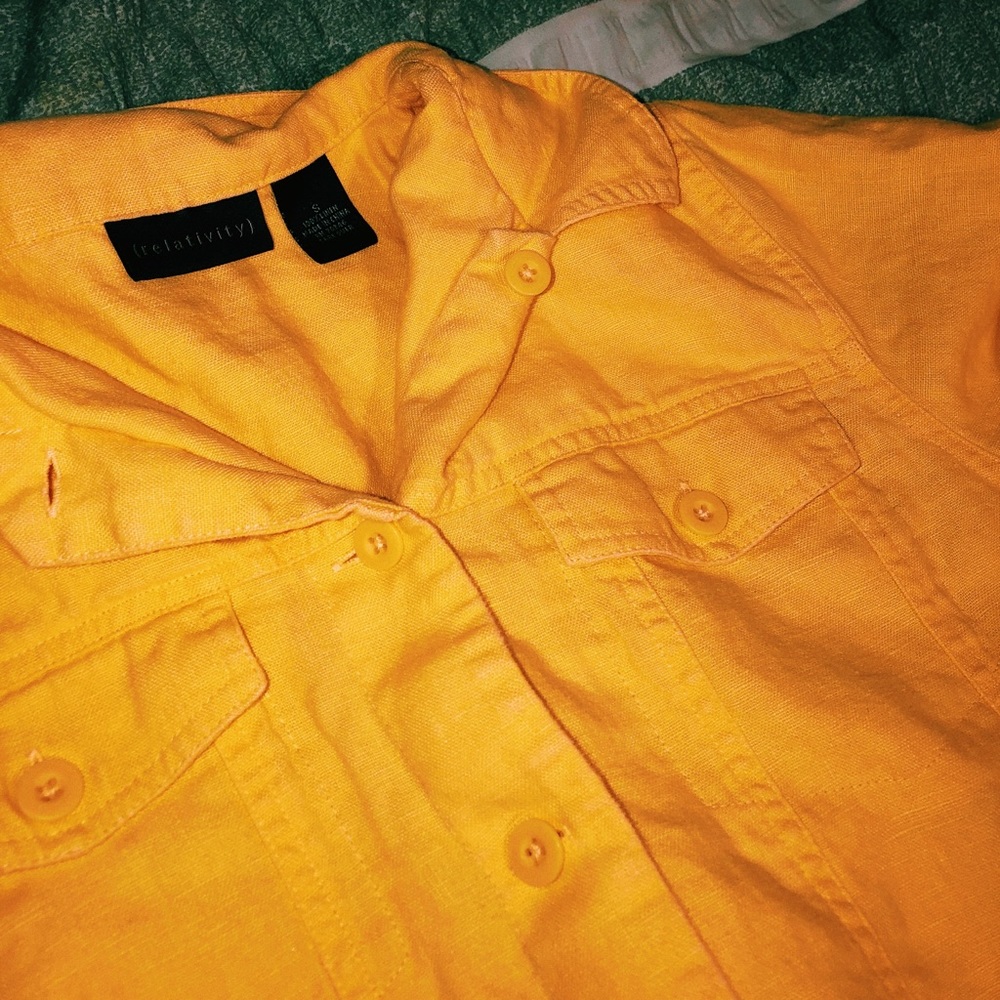 yellow jean jacket